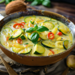 Soupe de courgette au curry et lait de coco
