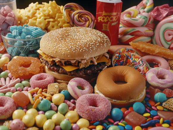 Photo d'aliments transformés - burger - donuts