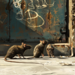 Rats dans les rues d'une ville